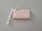 Coach Iced Pink, Double Zip Wallet Wristlet Large Pebble Leather