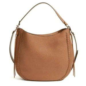Rebecca Minkoff Unlined Convertible Hobo Whipstitch Leather Bag | Almond Brown - Picture 1 of 15