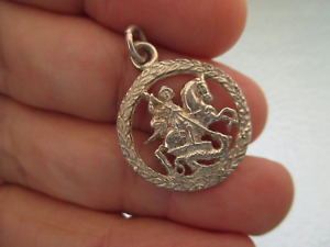The Saint George the Victorious Archangel Pendant Silver 925, Blessed #53