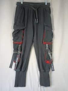 Tunnel Base Style Adult Medium Cargo Sweatpants Black Red Camo I Had Such Us - Picture 1 of 16