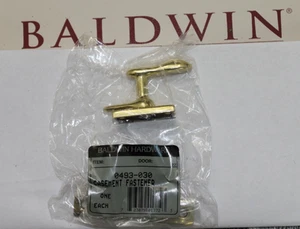 Sujetador abatible Baldwin Estate 0493-030 de latón macizo en latón pulido NUEVO - Imagen 1 de 13
