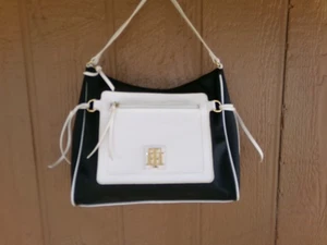 NWOT Tommy Hilfiger Black/White Shoulder Purse 12x11x4" - Picture 1 of 6