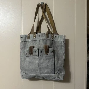 THE BARREL SHACK-THE SIMMONS-HANDMADE CANVAS/LEATHER SHOULDER BAG PURSE - Picture 1 of 8
