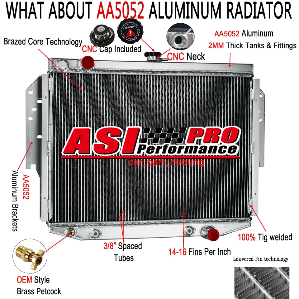 For 76-89 79 Chrysler LeBaron Dodge Aspen Plymouth Gran Fury 5.9L 3-Row Radiator Foto 1 de 4