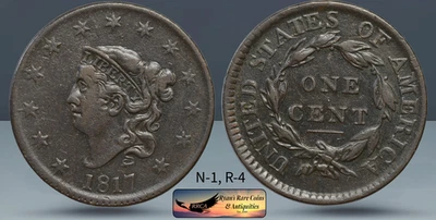 1817 Matron Head Large Cent, N-1, R-4, Close Dt, Ex PCGS Very Fine Details C7950 - Image 1 of 4