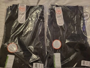 2 Pairs of Boys Wonder Nation Straight Black Pants Uniform Scotchgard 12 New - Picture 1 of 3