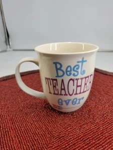 Pfaltzgraff Best Teacher Ever Pink Light Blue Mug (C19) - Picture 1 of 10
