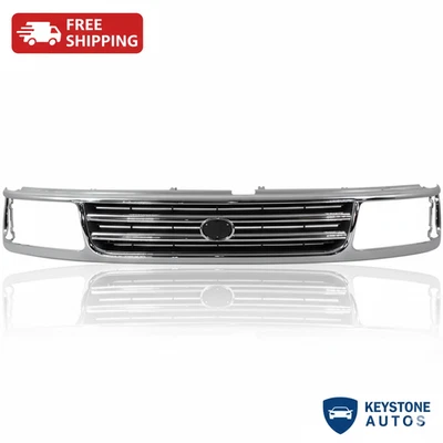 GRILLE ASSEMBLY CHROME SHELL WITH BLACK INSERT PLASTIC FOR 1993-1998 TOYOTA T100 Foto 1 de 4