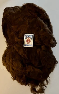 Vellón de alpaca cruda de 1 lb 3,7 oz granate rojo marrón fibra giratoria (C33) Foto 1 de 3
