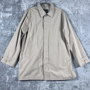 Eddie Bauer Trenchcoat Herren L Knopf Jacke hellbraun beige Nylon Polyester Vintage - Bild 1 von 12