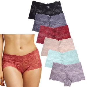 12 Pc Women's Lace Boyshort Panties Hipster Underwear Briefs Stretch S M L XL - Picture 1 of 4