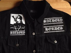 Chaleco Bathory Negro Metal Cabra Denim Parche Corte Chaleco Chaqueta de Batalla S-4XL - Imagen 1 de 112