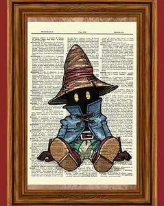 Vivi Final Fantasy Dictionary Art Print Poster Picture Game Kingdom Hearts IX - Picture 1 of 3