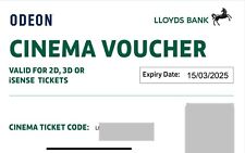 Odeon Club Lloyds Cinema ticket - Exp 16/03/2025 - 2D/3D/iSENSE & Luxe