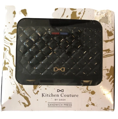 Cartera acolchada negra dorada Dash Kitchen Couture SANDWICH PRESS única linda nueva en caja Foto 1 de 4