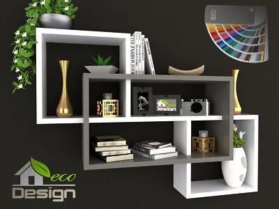 Cubo Mensola Da Parete In Legno New York Libreria design Vari Colori - Immagine 1 di 4