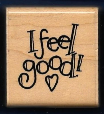 Sello de goma de madera CERCA DE MI CORAZÓN palabras divertidas de estímulo humor me siento bien Foto 1 de 3