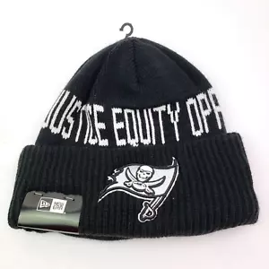 New Era NFL Tampa Bay Buccaneers Team Social Justice CuffedKnit Black Beanie Hat - Picture 1 of 4