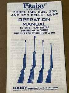 Original Vintage Daisy Model 160 225 230 250 Operation Manual - Picture 1 of 9