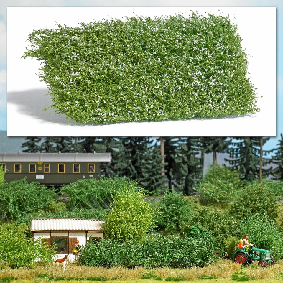 Alfombra arbustiva blanca floración 120 x 80 mm calibre HO/N/TT Busch 3595 Foto 1 de 1