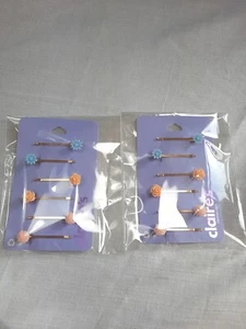 Claire's Accessories Hair Flower Slides Bobby Pin Two Packs 12 Slides CL2547 - Picture 1 of 7