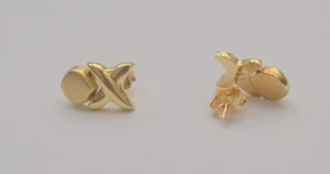 18k yellow gold hugs and kisses earrings E1 - Picture 1 of 7