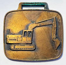 JOHN DEERE Construction Shovel Heavy Equipment Brass Pocket Watch Keychain FOB