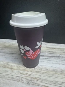 Taza y tapa reutilizables Starbucks de colección corazón púrpura flor día de San Valentín - Imagen 1 de 9