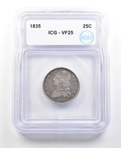 1835 Capped Bust Quarter VF25 ICG *3606 - Picture 1 of 3