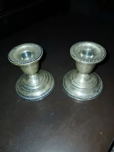 Sterling Silver Weighted Candle Holders - Picture 1 of 6