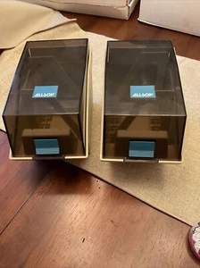 Allsop 3.5" Floppy Disk Plastic Storage Box Vintage Set Of 2 With Keys - Picture 1 of 3
