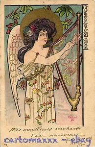 Art Nouveau - Kieszkow - Angel Musician Ange Musicien - L057 - Imagen 1 de 2