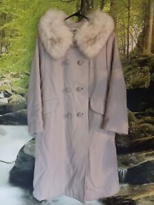 VTG Saks Fifth Avenue YOUNG DIMENSIONS Fur Collar Coat Gorgeous Large