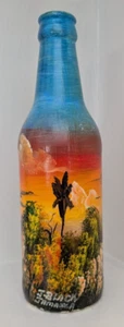 Vintage Jamaican scene handpainted bottle signed by artist J Black, Jamaica - Picture 1 of 6