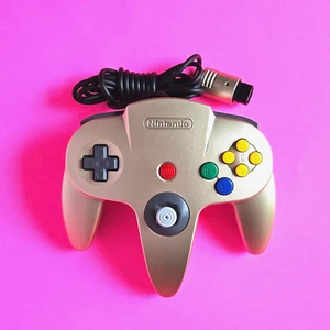 Official Nintendo 64 GOLD Controller AUTHENTIC ๐พ OEM N64 Remote NUS-005 USED - Picture 1 of 1