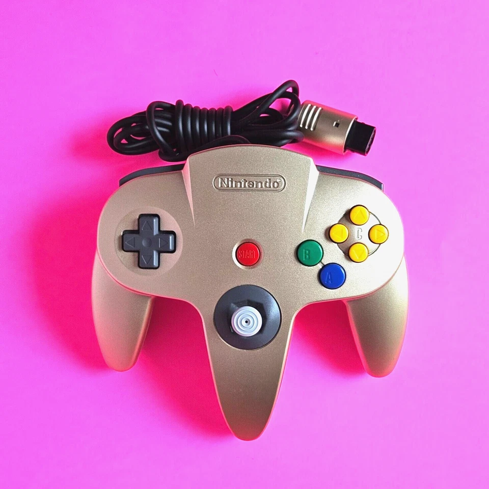 Official Nintendo 64 GOLD Controller AUTHENTIC 👾 OEM N64 Remote NUS-005 USED - Image 1 of 1