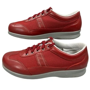 Scarpe da ginnastica SAS FT rosso rubino in pelle a rete comode da passeggio misura 9,5 - Foto 1 di 14