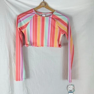 NWT Roxy Striped Swim Shirt Rash Guard Size 16 RWSHK12S - Bild 1 von 5