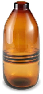 Lemmitt Modern Glass Vase, Dark Brown & Beige - Picture 1 of 3