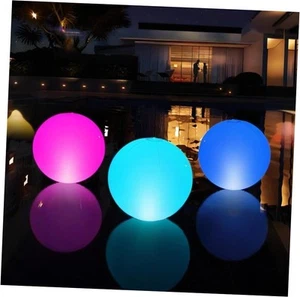 2 Pack Solar Powered Floating Pool Light Balls, 14" Inflatable Color Changing - Picture 1 of 8