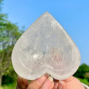 190G Natural Clear Quartz White Crystal Hand Carved Bow Reiki Healing - Picture 1 of 24