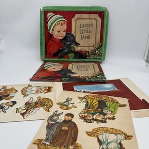 Larry’s Little Lamb Vintage Pop Up Buch 1950er Vardon/Byi mit Box Krippe (datiert 1961) - Bild 1 von 15