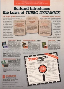 Borland Turbo Pascal 1985 Vintage Printwerbung Software Programmierwerkzeuge - Bild 1 von 1