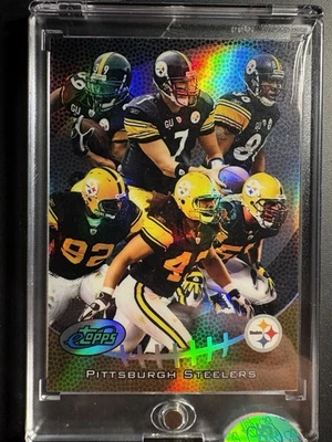 2009 eTopps Steelers Card Super Bowl XLIII 814/999 Encased Ben, Polamalu, Ward - Image 1 of 2