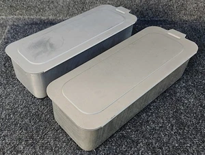 Vintage 2 Mirro Aluminum Loaf Pans w/ Sliding Lids 5197M 10-1/4"X 3-5/8"X 2-5/8" - Picture 1 of 7