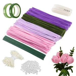 Limpiadores de tuberías Luckwaii 500 pastel para flores artesanales, 400 piezas limpiadores de tuberías...  - Imagen 1 de 10