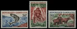 Gabón 1964 - Mi-N.o 199-201 ** - Estampillada sin montar o nunca montada - Vida silvestre / Animales salvajes - Imagen 1 de 1