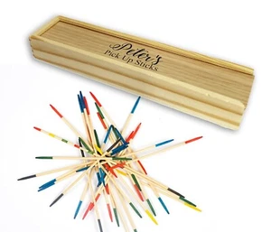 Personalised pick up sticks wooden box set childrens birthday christmas gift - Picture 1 of 1