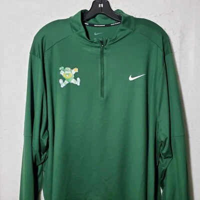 Camisa masculina Notre Dame 1/4 com zíper 3XL luta verde irlandês manga longa - Imagem 1 de 4