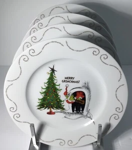 4 Salat/Akzentteller Dr. Seuss How The Grinch Stole Christmas & Cindy Lou Neu - Bild 1 von 7